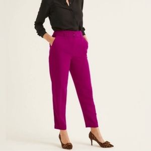 Boden Christina Belted Taper Leg Trousers in Berry